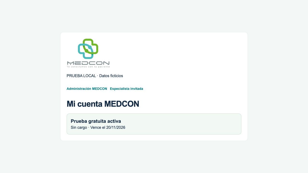 Prueba activada sin cargo