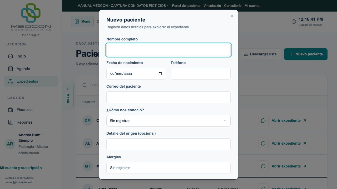 Formulario de alta
