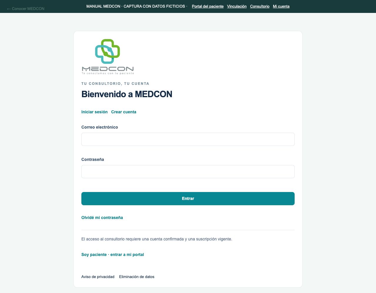 Acceso del especialista