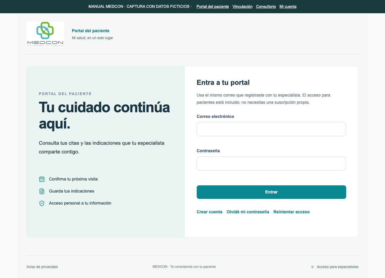 Pantalla correcta para pacientes